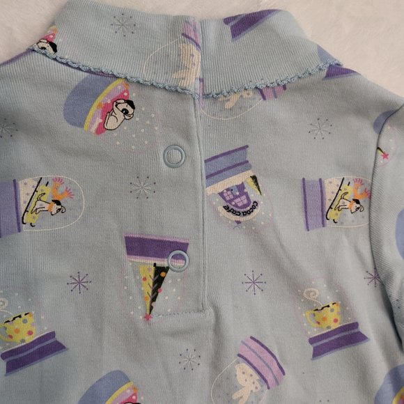 Gymboree Cute Blue Turtleneck Onesie with Snow Globe Pattern - 12-18 Months - Picture 8 of 15
